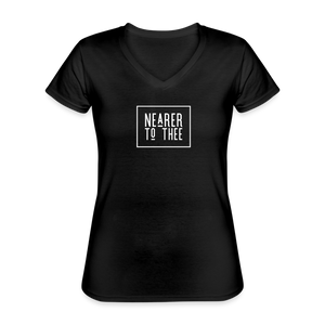 Nearer to Thee - Women's V-Neck T-Shirt - black