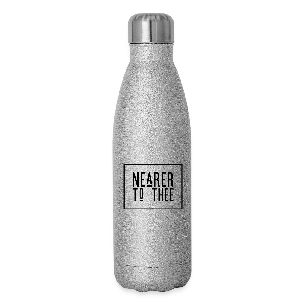 Nearer to Thee - Insulated Stainless Steel Water Bottle - silver glitter