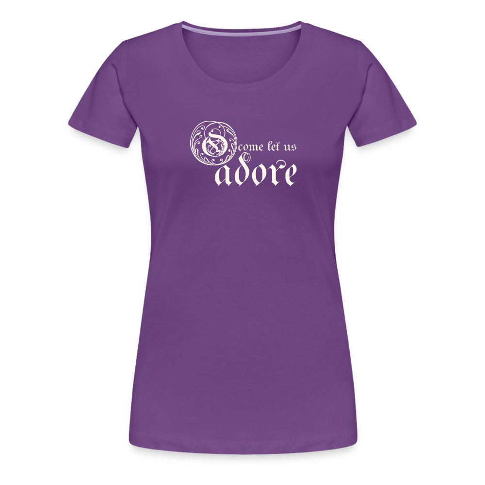 O Come Let Us Adore - Women’s Premium T-Shirt - purple