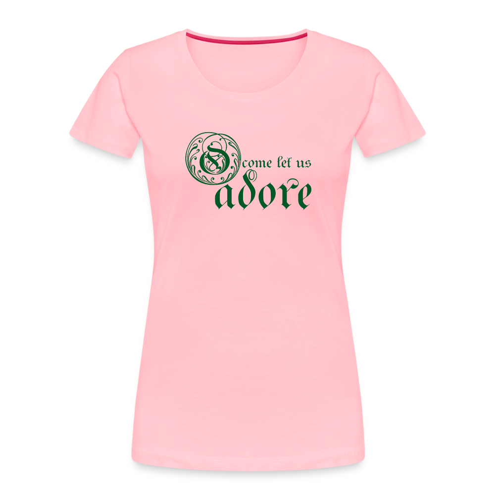 O Come Let Us Adore - Women’s Premium Organic T-Shirt - pink