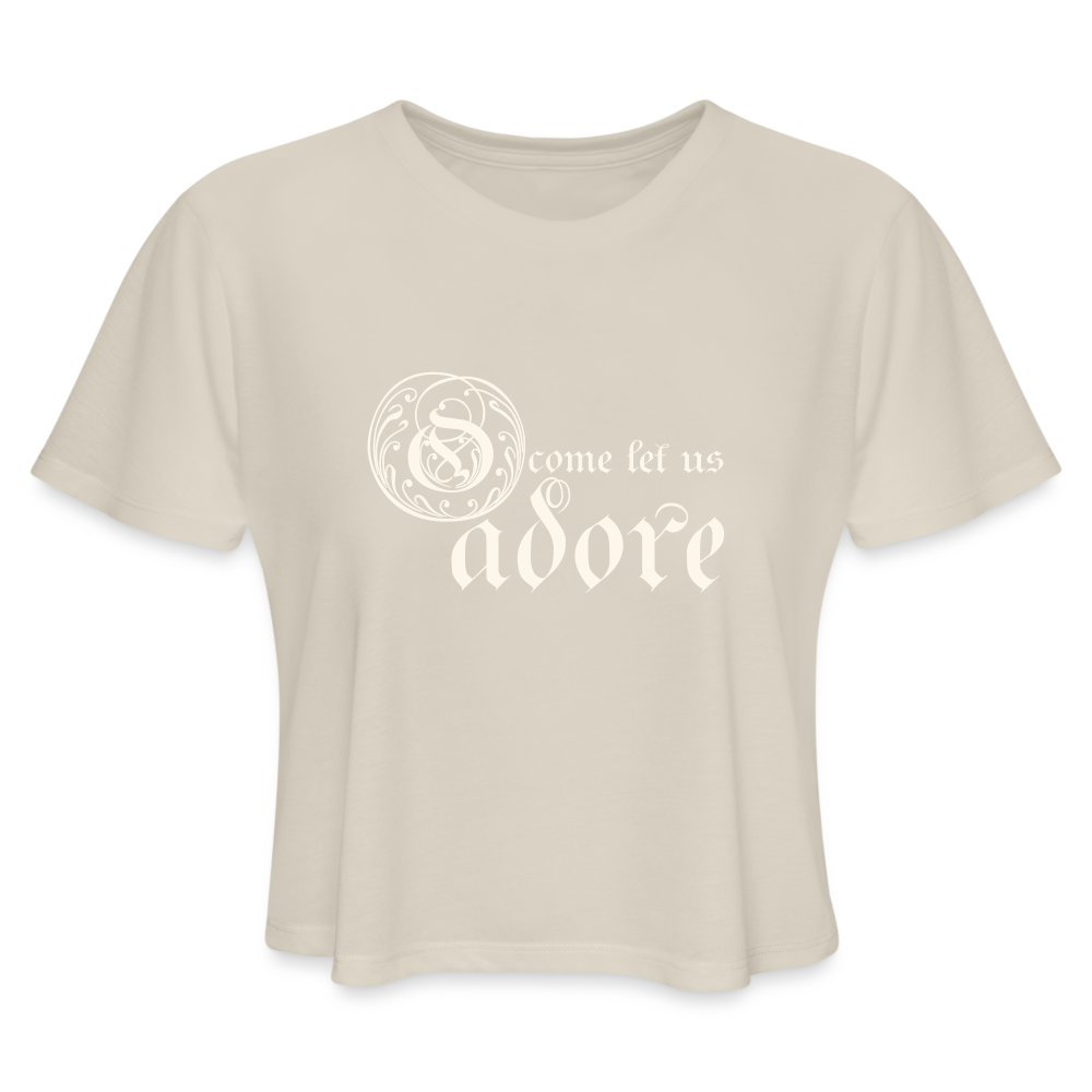O Come Let Us Adore - Women's Cropped T-Shirt - dust