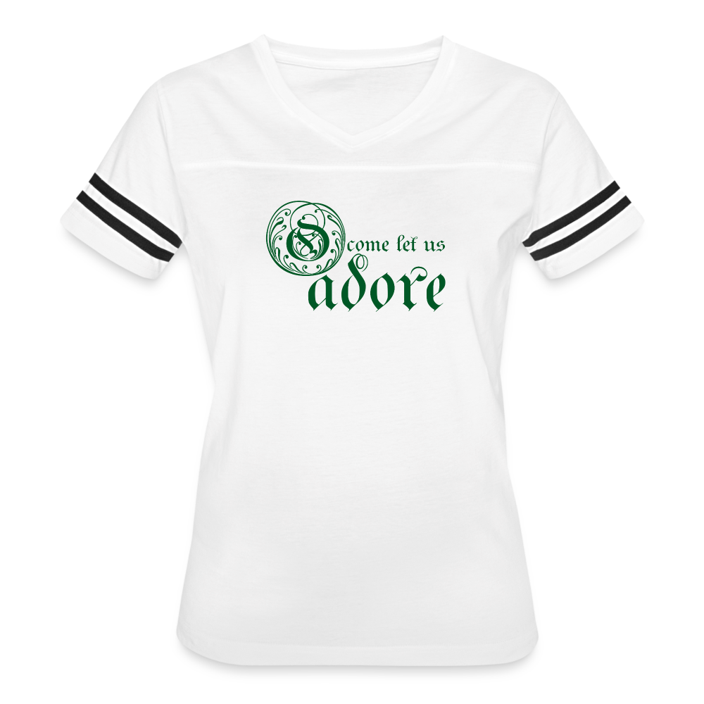 O Come Let Us Adore - Women’s Vintage Sport T-Shirt - white/black