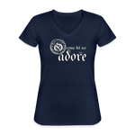 O Come Let Us Adore - Women's V-Neck T-Shirt - navy