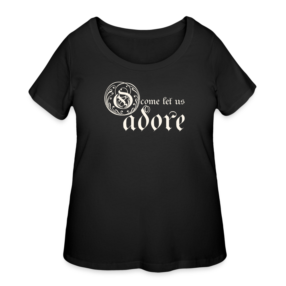 O Come Let Us Adore - Women’s Curvy T-Shirt - black