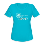 O Come Let Us Adore - Women's Moisture Wicking Performance T-Shirt - turquoise