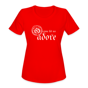 O Come Let Us Adore - Women's Moisture Wicking Performance T-Shirt - red