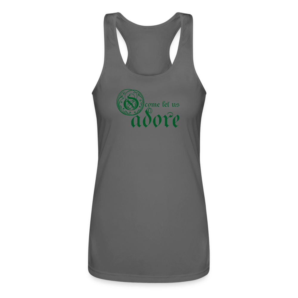 O Come Let Us Adore - Women’s Performance Racerback Tank Top - charcoal