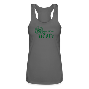 O Come Let Us Adore - Women’s Performance Racerback Tank Top - charcoal