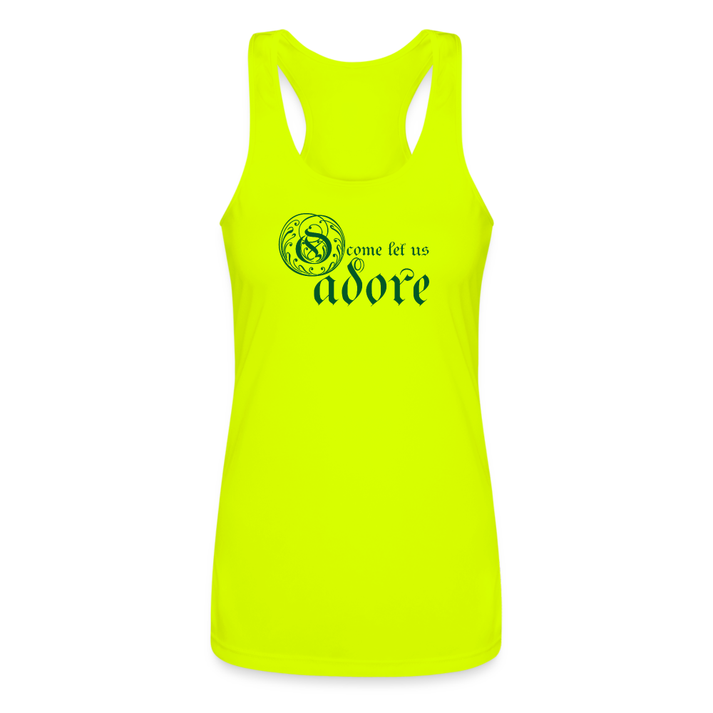 O Come Let Us Adore - Women’s Performance Racerback Tank Top - neon yellow