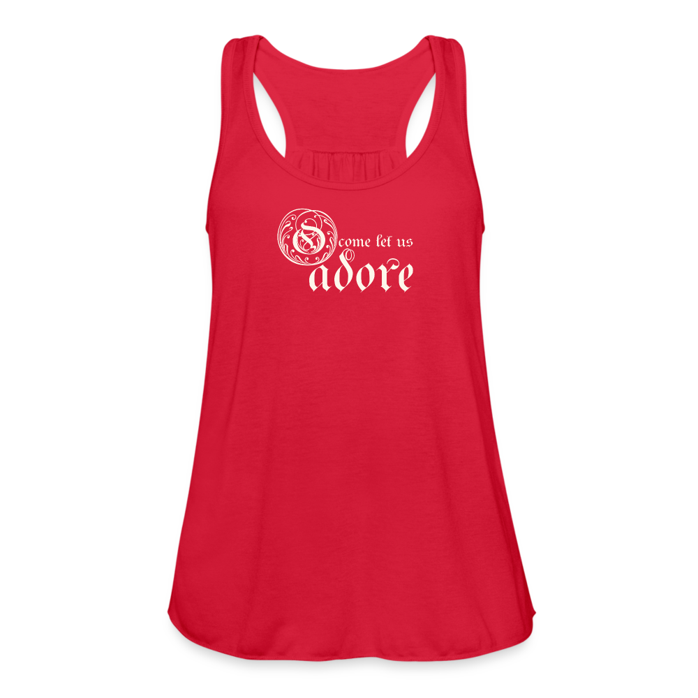 O Come Let Us Adore - Women's Flowy Tank Top - red