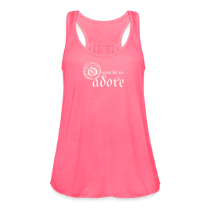 O Come Let Us Adore - Women's Flowy Tank Top - neon pink