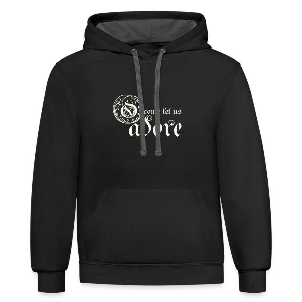 O Come Let Us Adore - Contrast Hoodie - black/asphalt