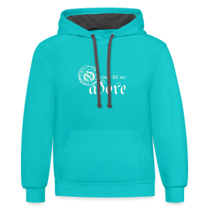 O Come Let Us Adore - Contrast Hoodie - scuba blue/asphalt